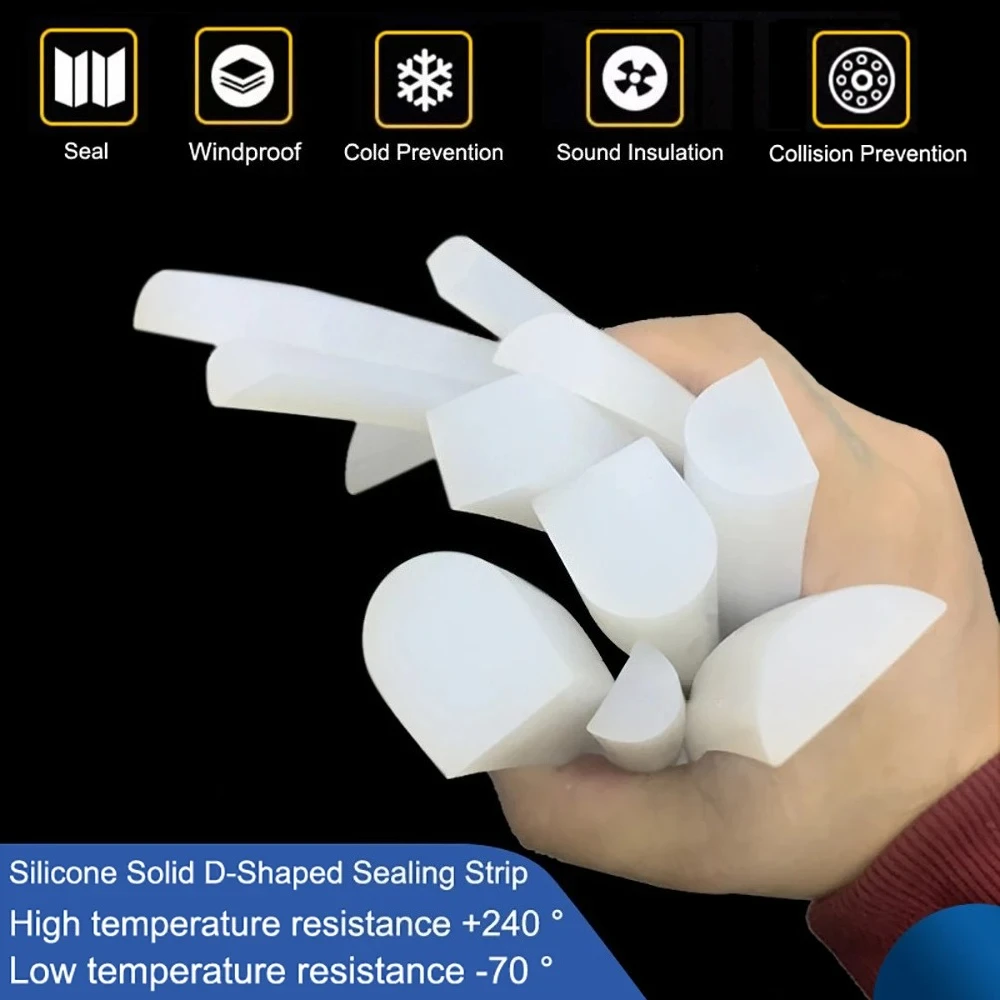 

Self-Adhesive Silicone Solid Cord Kitchen Countertop Bathroom Dry Wet Separation Anti-Collision Door Window Dryer Sealing Strip