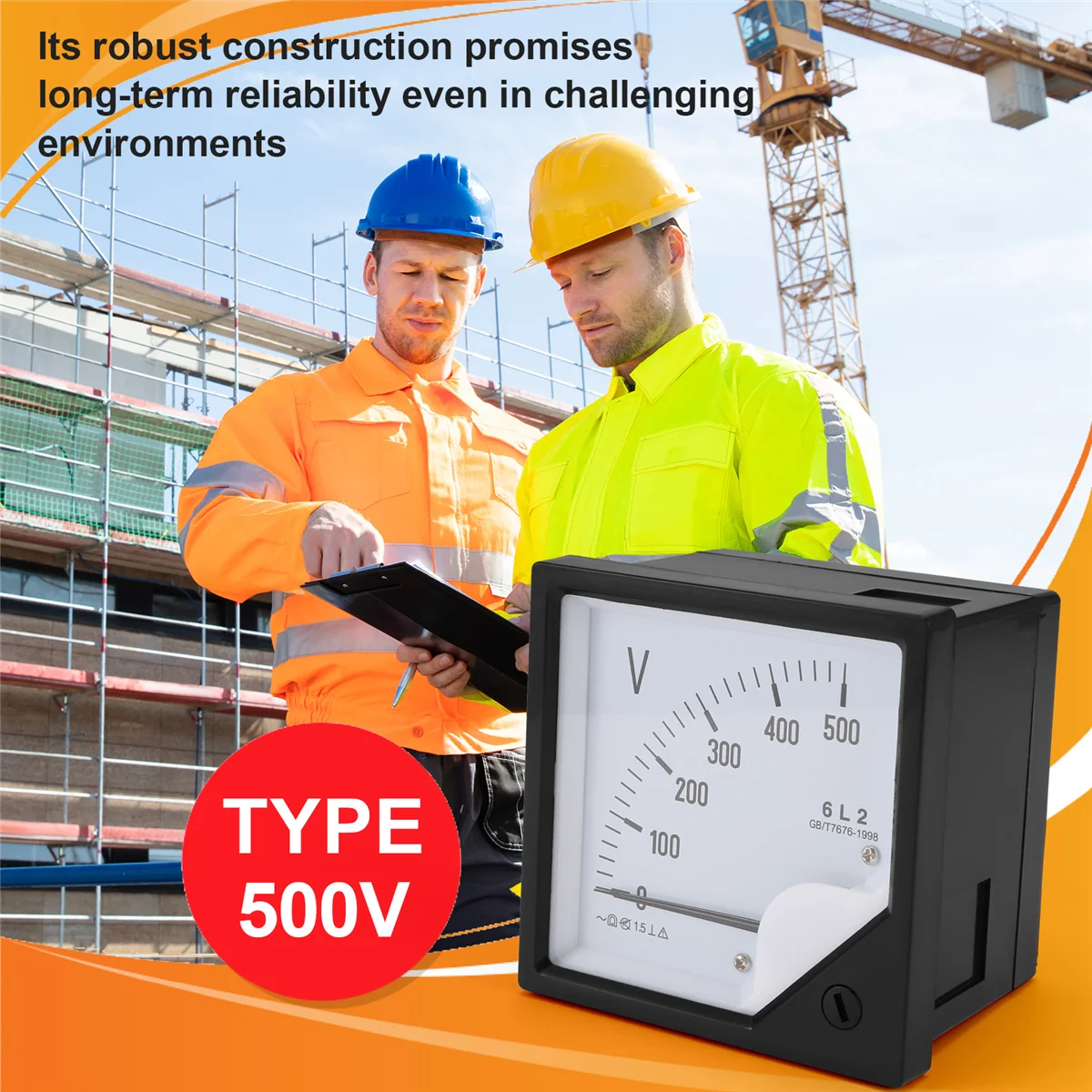 

M85K New 6L2 Voltmeter AC 500V Pointer Type Voltage Meter Mechanical Header