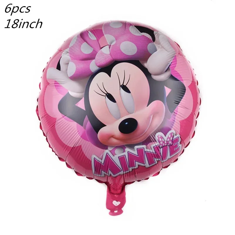 Disney Pink Minnie Mouse Foil Balloon Girls Birthday Party Decoration 1 2 3 4 5 6 7 8 9th Baby Shower Supplies Kids Toy Globos