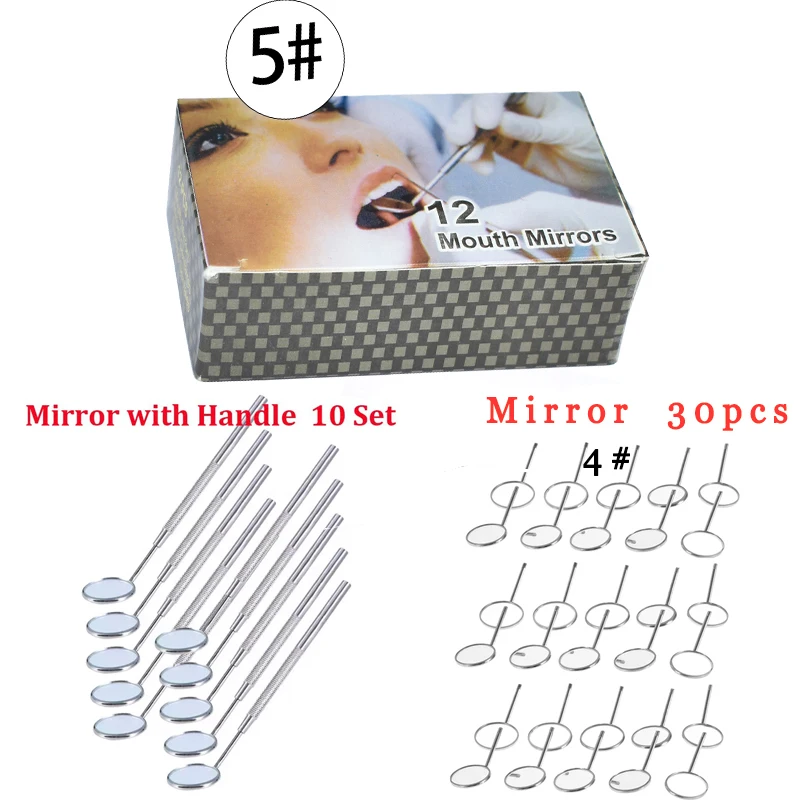 Dental Mouth Mirror Handle Multiple Size Stainless Steel Dental Care Mouth Mirror Teeth Whitening Dentistry Instrument Tools