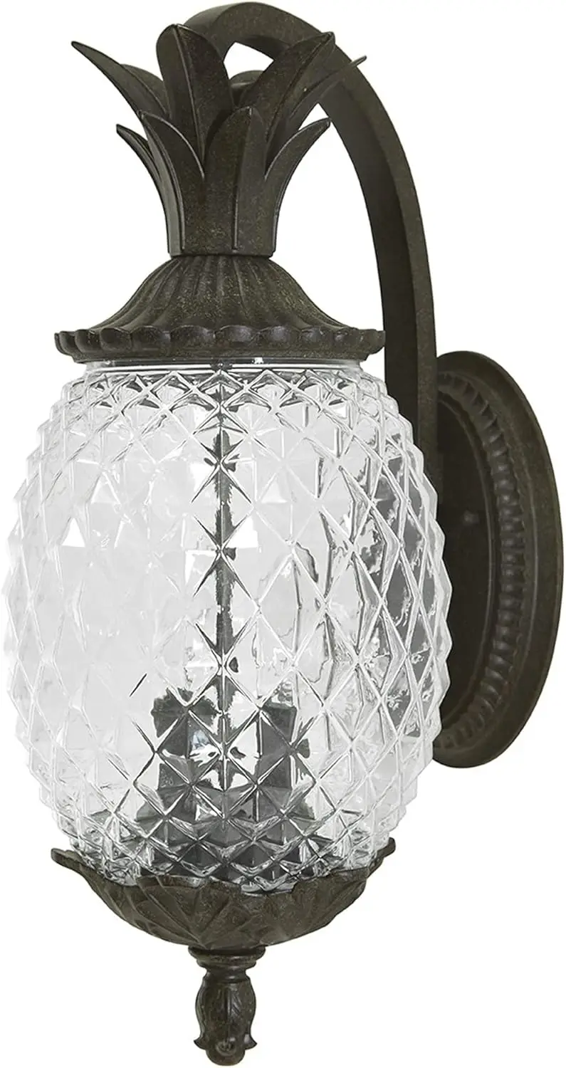 7502BC Lanai Collection perlengkapan lampu gantung dinding luar ruangan 2 lampu, Black Coral