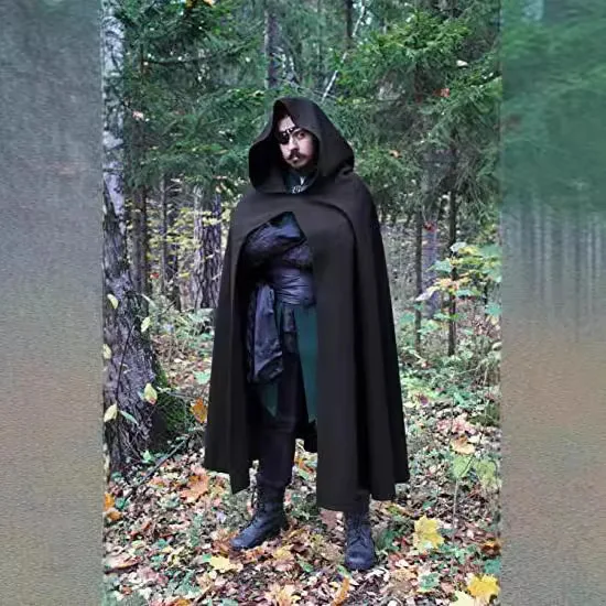 

Новинка 2025 года, средневековый капюшон Ne, накидка с капюшоном, костюм волшебника на Хэллоуин, костюм Бога смерти, открытая передняя часть воина, женская одежда для выступлений