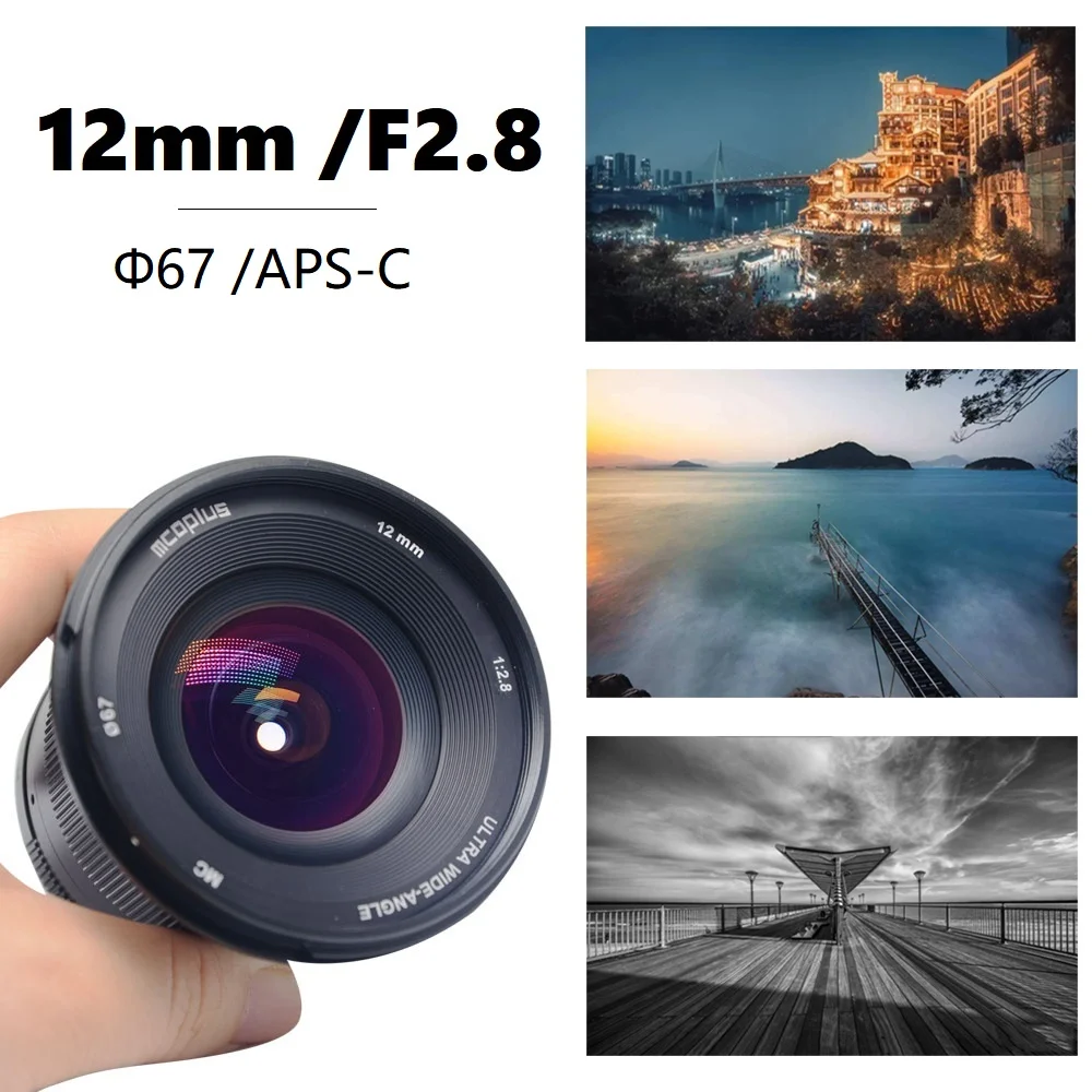 Mcoplus 12mm f2.8 Ultra Grand Angle Partners APS-C d'objectif pour monture EF-M IL EOS Dallas M2 M3 M5 M6 M6II M10 M100 M50 M50 mark ii