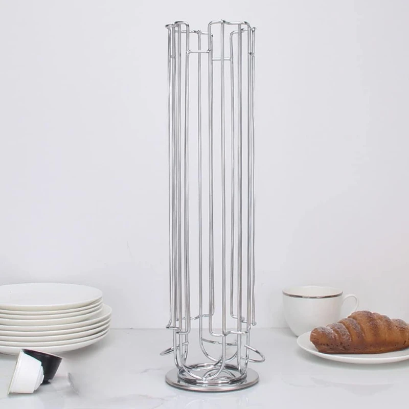 

Coffee capsule storage rack 32 capsules Rotary storage rack Metal desktop display racks Electroplating storage racks