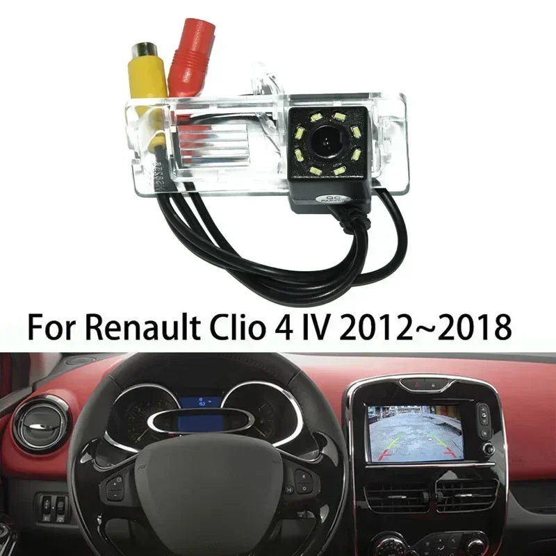 

8LED Rearview Camera For Clio 4 IV 2011~2012 Reverse Backup Cam Auto Waterproof Video Monitor Park Assit Cameras Shock-proof