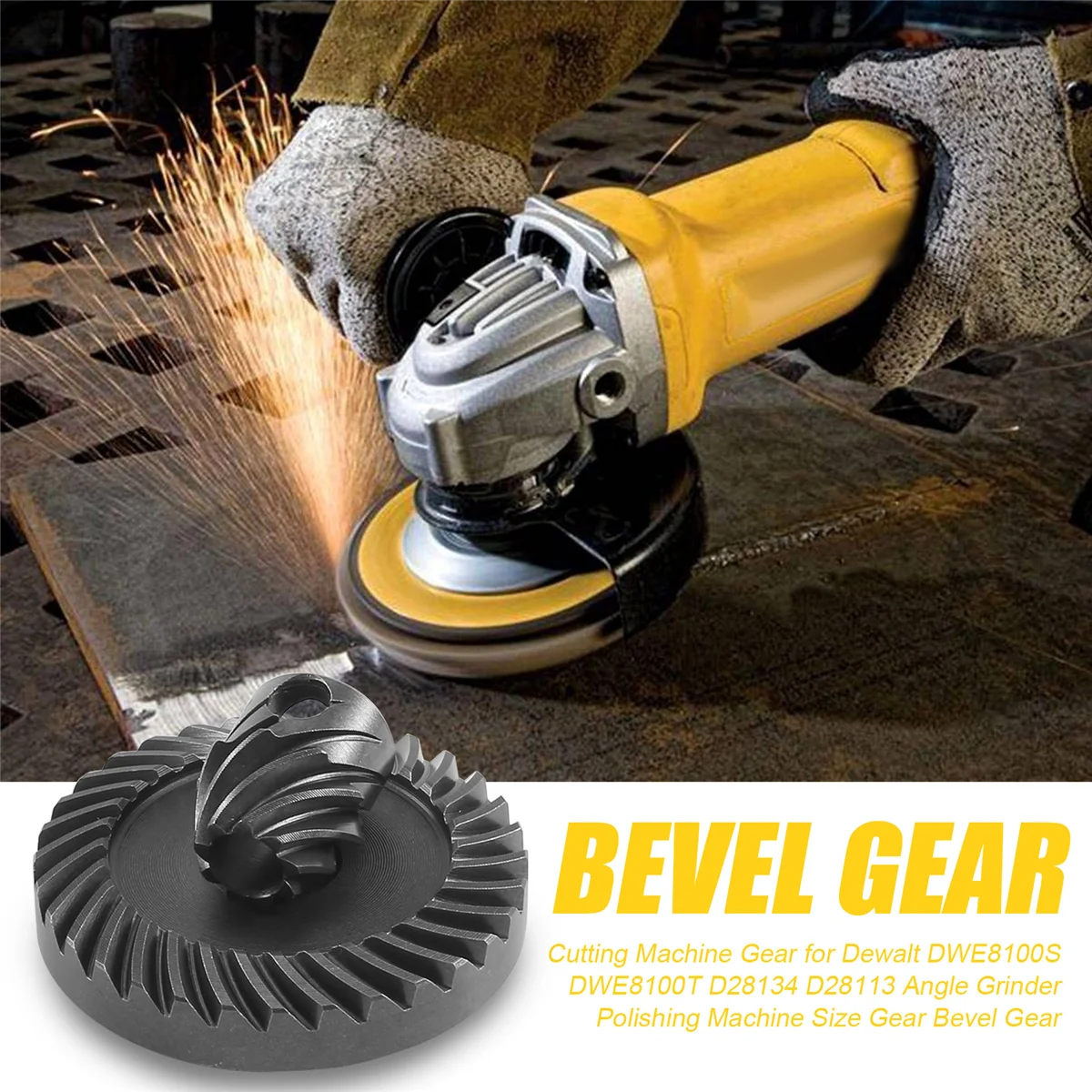 ABFKL Cutting Machine Gear for Dewalt DWE8100S DWE8100T D28134 D28113 Angle Grinder Polishing Machine Size Gear Bevel Gear