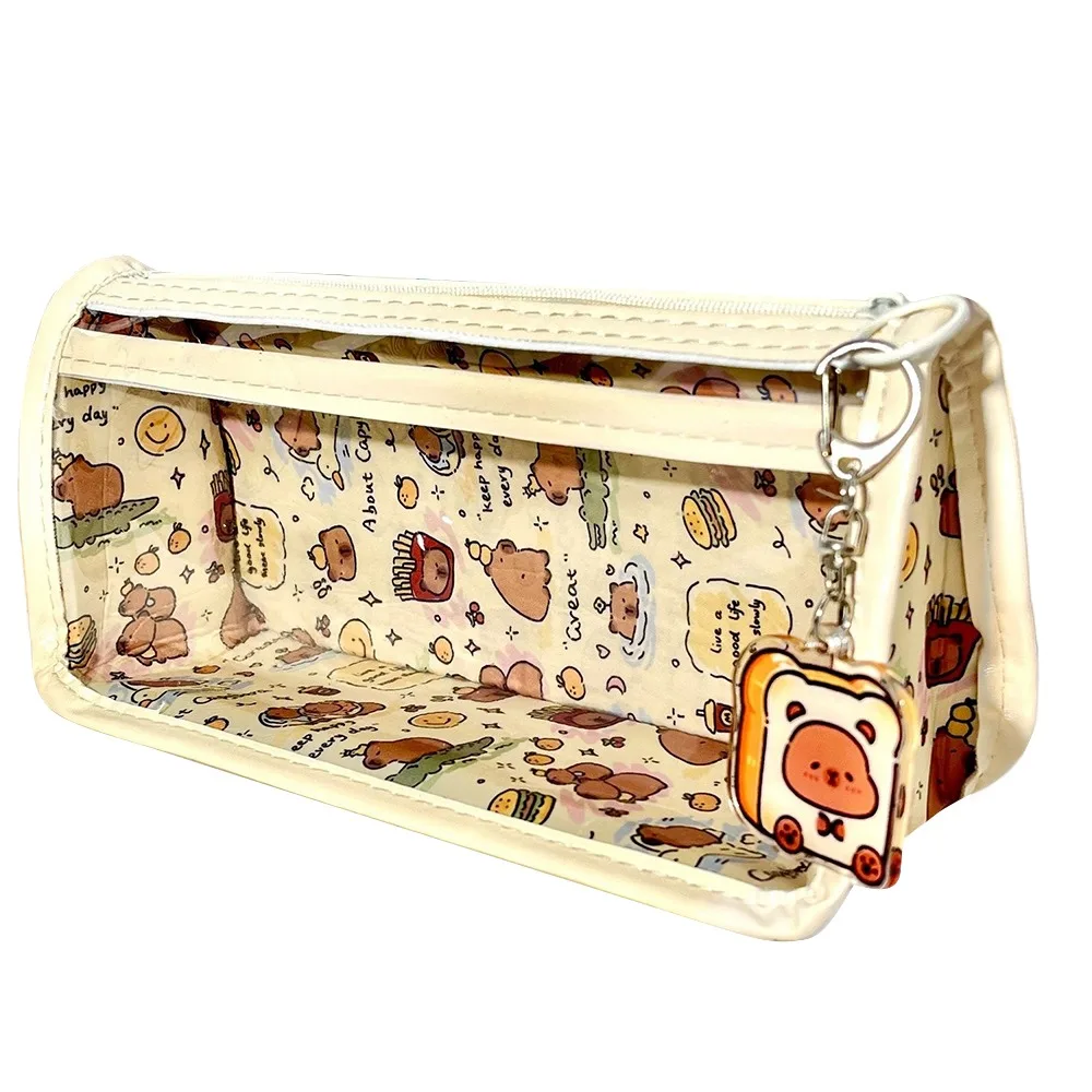 

High Quality Capybara/Dog Pen Bag Large Capacity Multifunctional Pencil Case Transparent Stationery Bag for Students