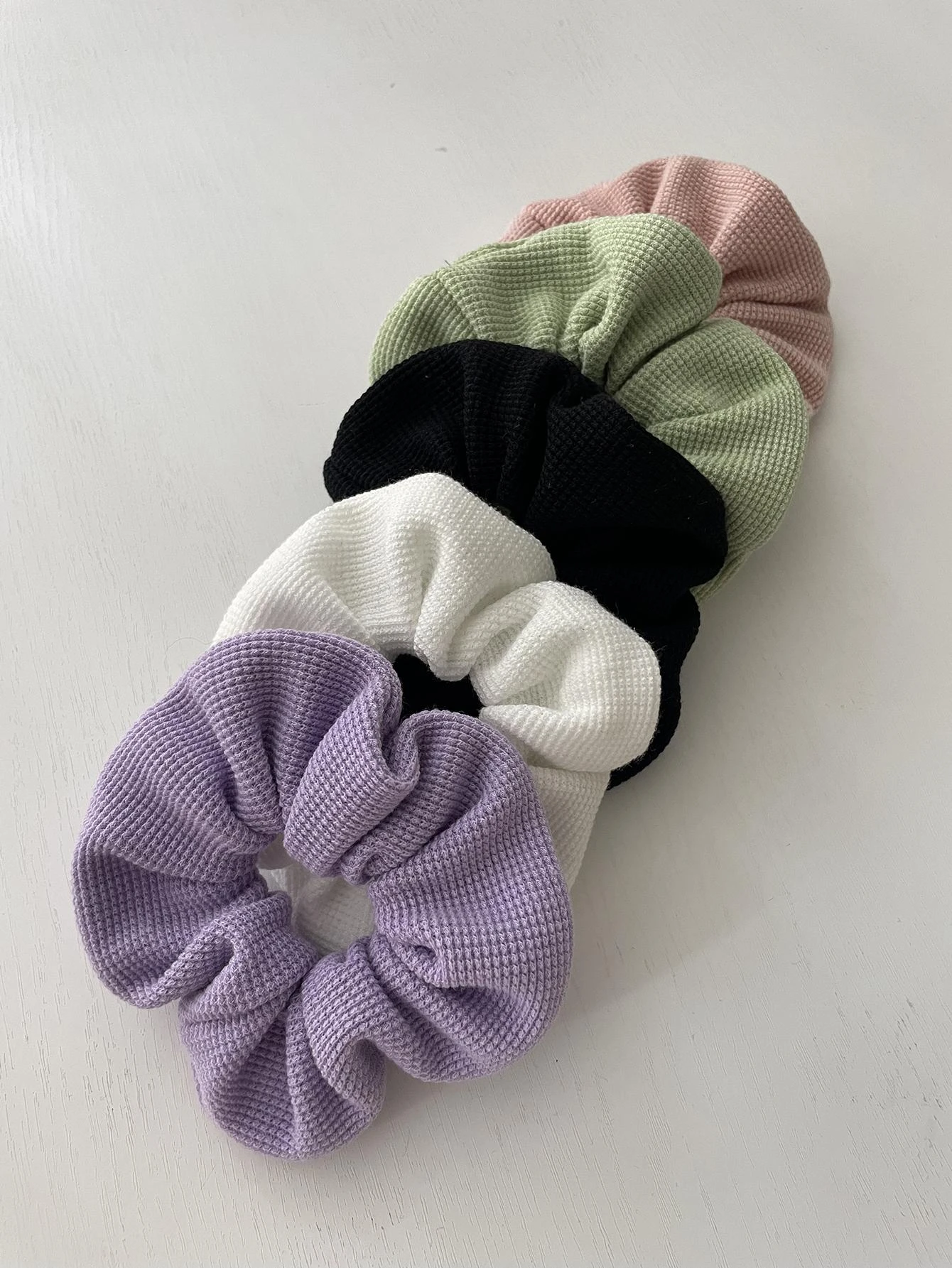 1/5Pcs Women Solid Fashion Scrunchies For Spring & Summer CasualHair Ties Scrunchy Hair Ties ,Head Piece