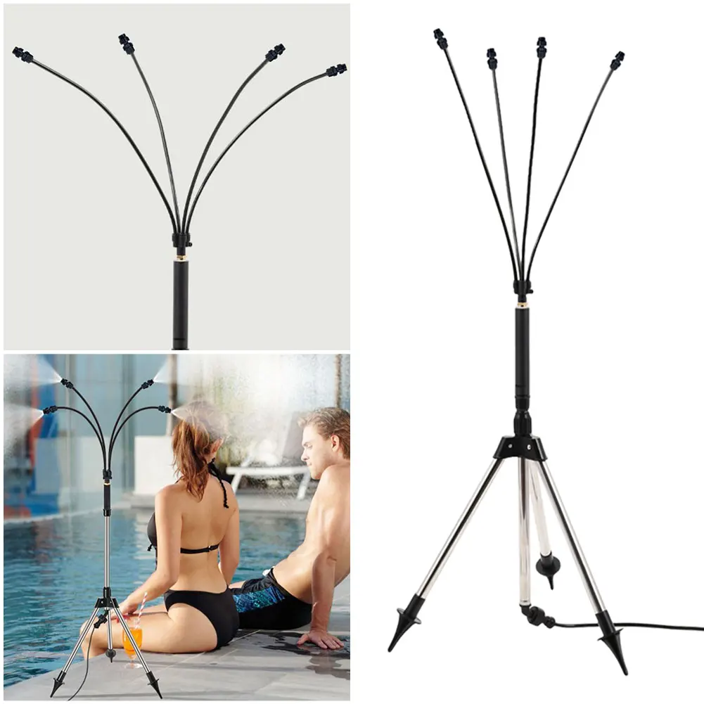 

Patio Standing Misters Adjustable Portable Stand Mister Standing Misting Cooling System for Pool BBQ Cooling Kids Water Playing