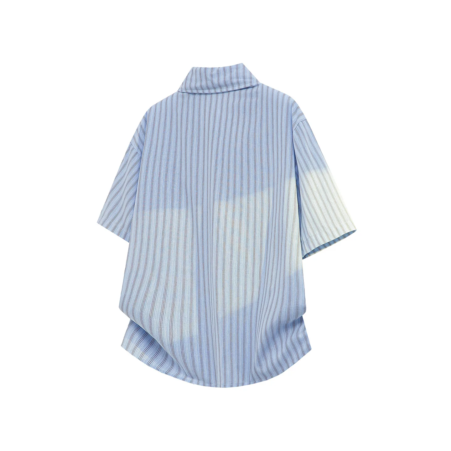 Men's Short Sleeve Shirt New Summer Casual College Style Striped Shirt (With Tie) Youthful Energetic Comfortable Practical Top
