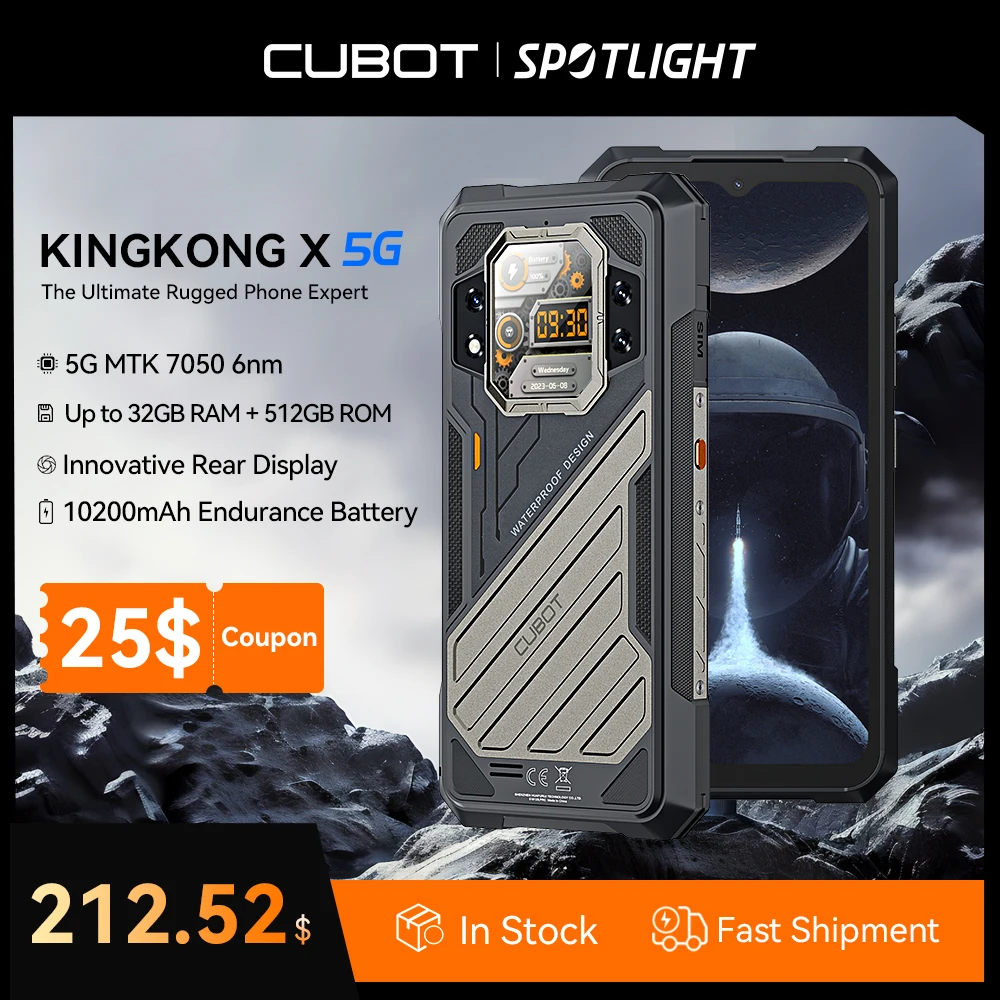 [World Premiere] CUBOT KINGKONG X, Rugged Smartphone 5G, 32GB RAM(16GB+16GB), 256/512GB ROM, 10200mAh, 120Hz Screen, NFC, WiFi 6