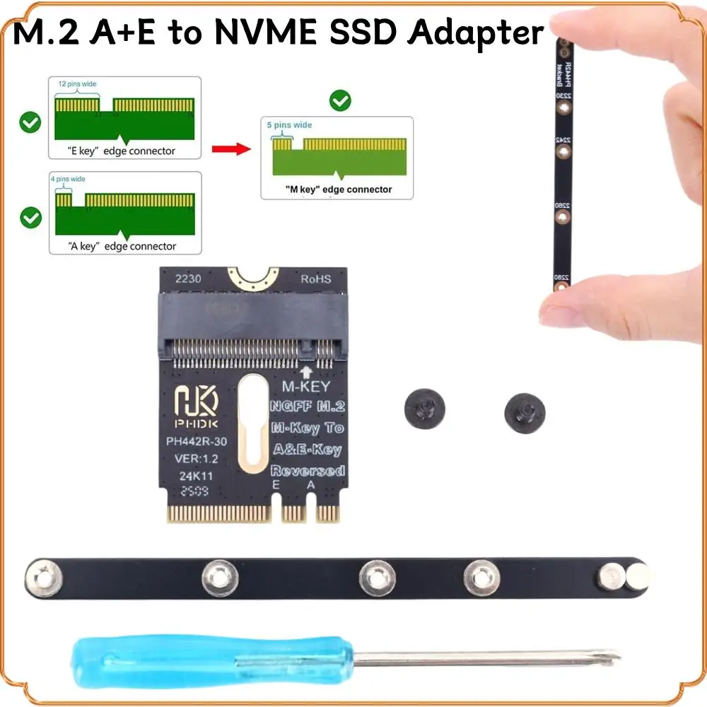 

Адаптер M.2 A+E к NVME SSD A/E Key To M Key Female Extension PCIE 4.0 Riser Card M2 WIFI Интерфейс для материнской платы ноутбука SSD 228