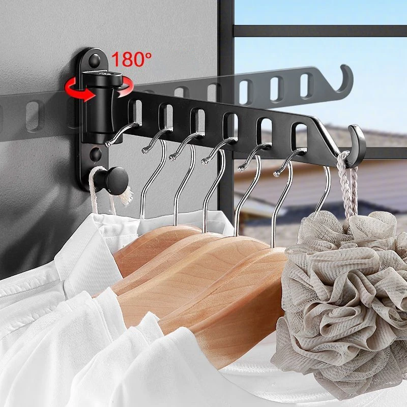 6 Holes Clothes rack Laundry Hanger Dryer Drying Rack Wall Mount Hanger Indoor Space Saving Clothes Hangers for Clothes