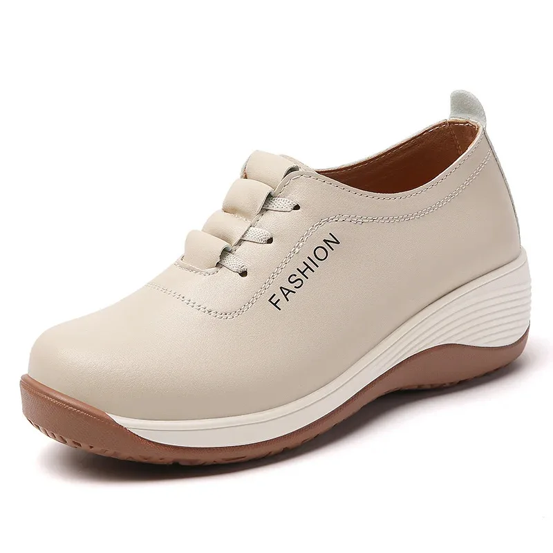

100% Cowhide Women'S Shoeswalking Vulcanized Shoes For Women, Low-Heeled 100% Genuine Leather Casual Leather Shoes