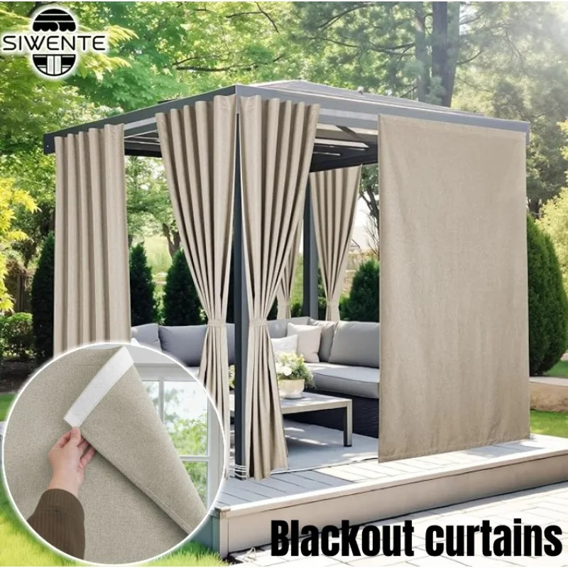 Opaque Linen Curtains with Velcro UV Protection Full Blackout Window Sunshade Trimmable for Glass Stickers in Offices and Homes