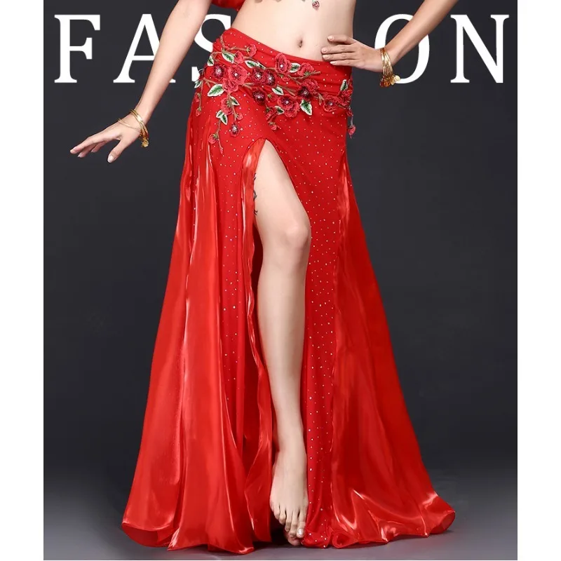 

Customized Indian Belly Dance Skirt Stage Performance Split Skirt Undercover Women Adult exotic dancewear belly dance costume