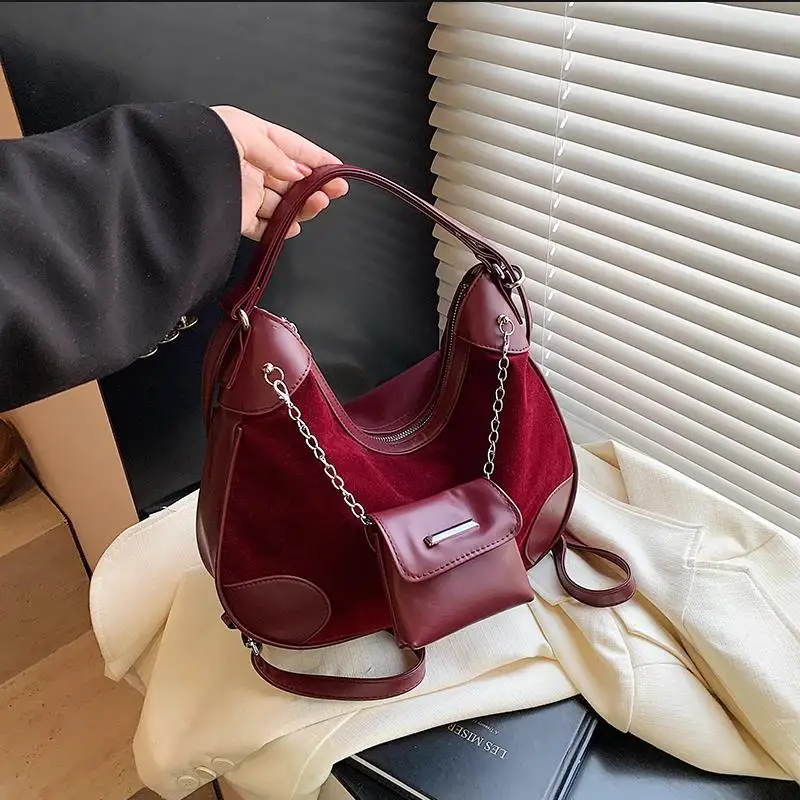 

New Red Bags Top Handle Bags For Women Large Capacity Shoulder Messenger Bags High Quality Totes With Small Purse Luxury Brand