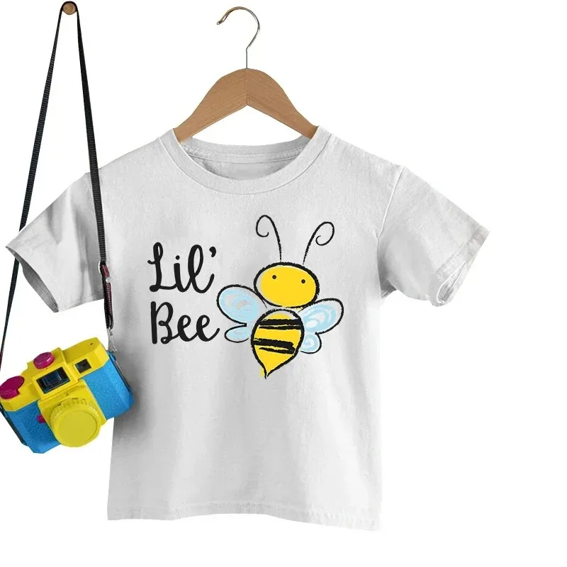 Matching Family Outfits King and Queen Bee Couples T Shirts Mommy Daddy and Baby Bee Kids Clothes Girls Cartoon Family Look Top