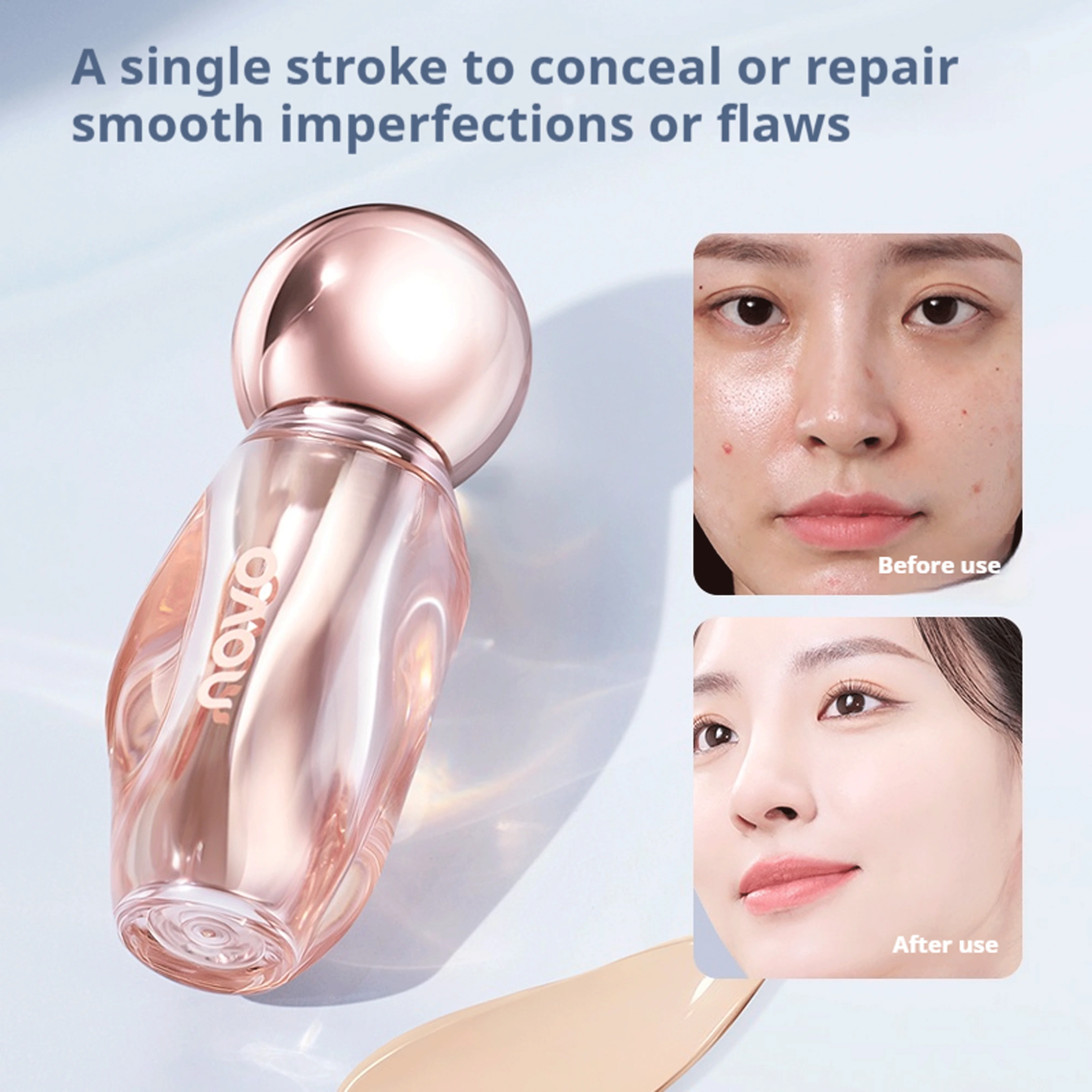 NOVO Corretivo para Contorno e Iluminar Corretivo Iluminador Facial para Cicatrices de Acne e Olheiras