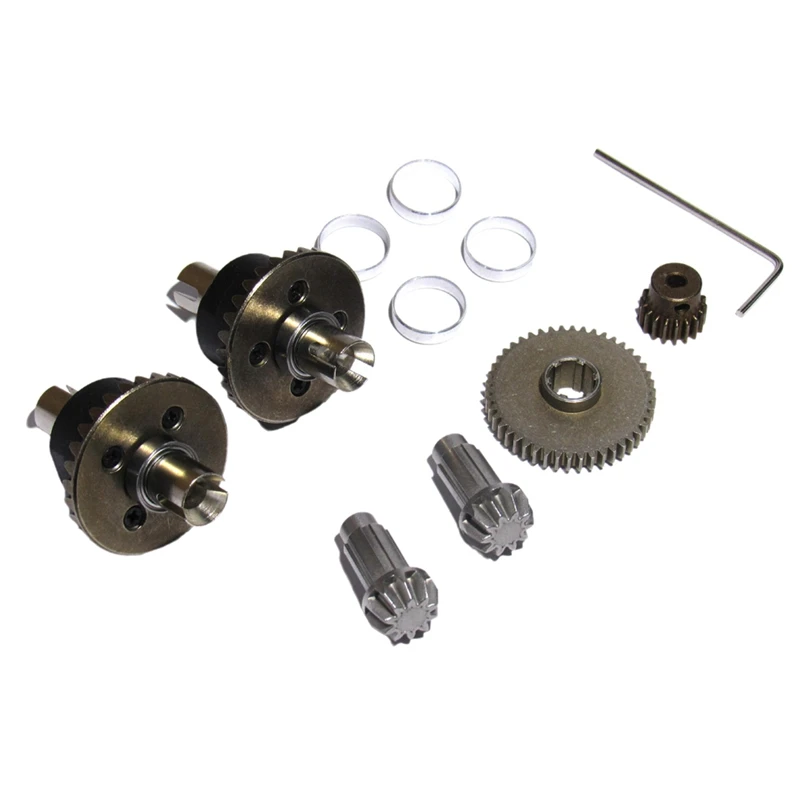 Metal Differential Upgrade Pinion Gears, Main Gear, Motor Gear, And Screw Set Part For 1:16 16101 16102 16103 RC Car