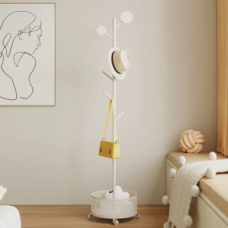 

Creative cream wind French hanger floor-to-ceiling bedroom household bedside mobile coat rack temporary clothes artifact