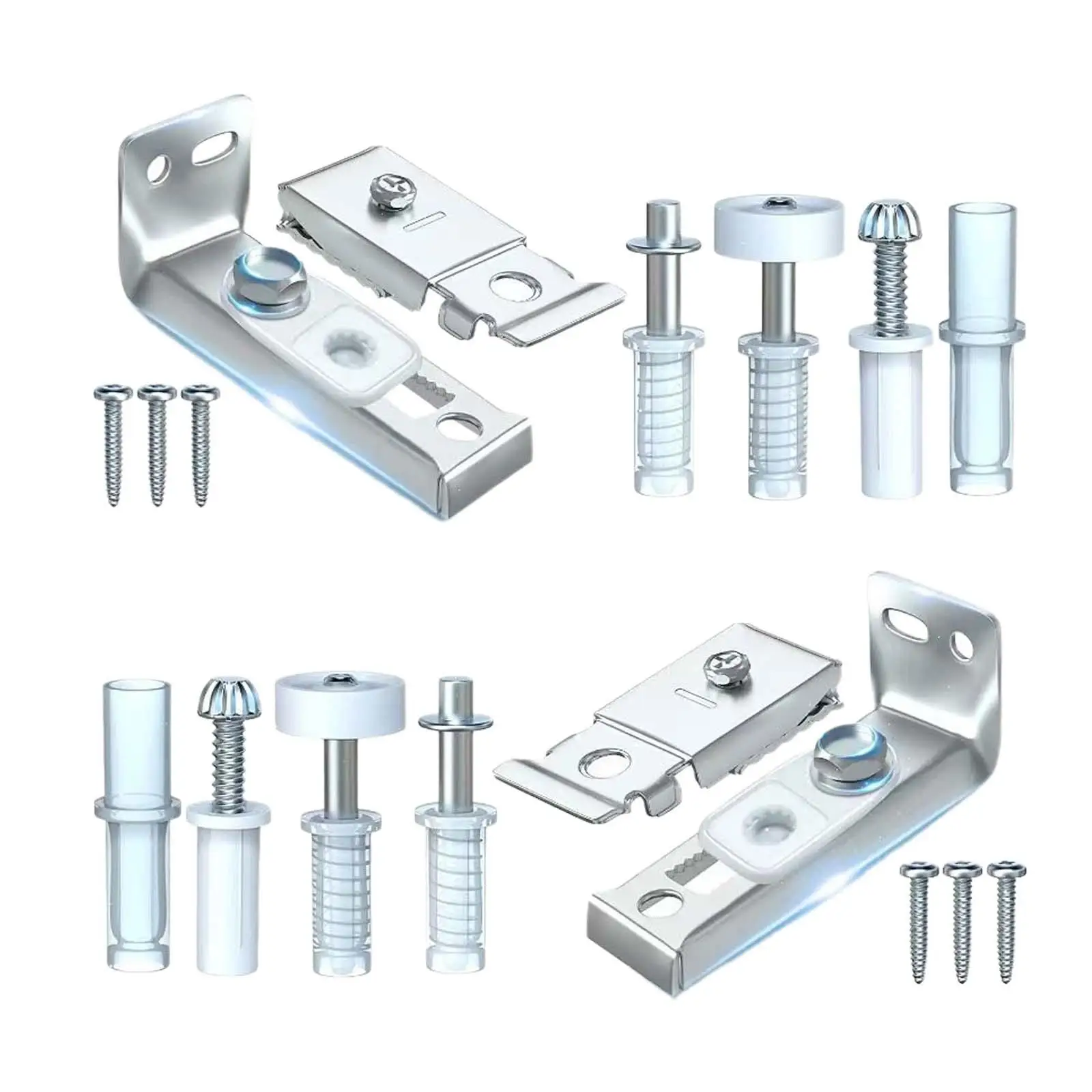 Louver Door Hardware Top and Bottom Pivots Bifold Closet Door Replacement Kit Guide Wheel Set for Storage Room