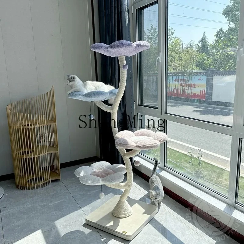 

FG premium delicate flower cat climbing frame large cat jumping platform cat scratching column removable and washable