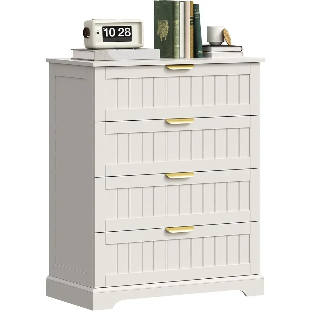 

4 Wooden Der Drer or Bedroom Storage, ern armhouse Wood Chest o Ders with Metal Handles, Wide Storage, Cabinet or Closet, Living