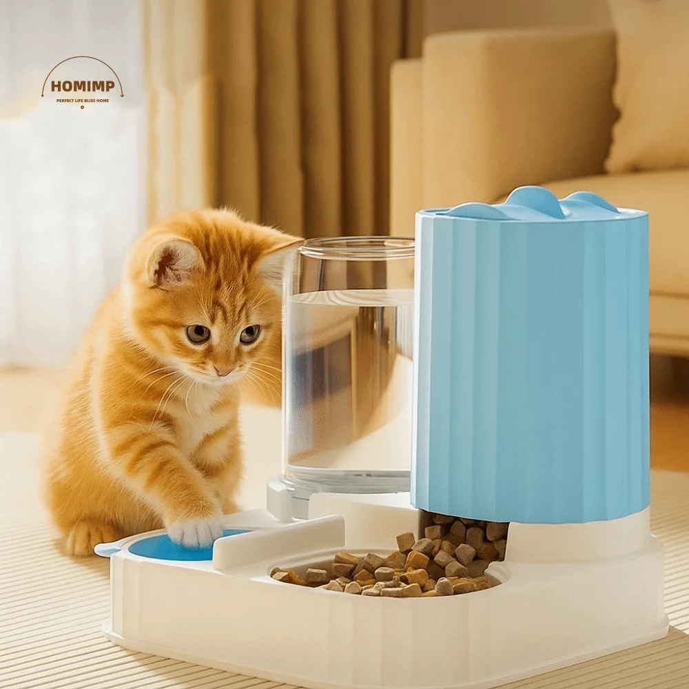 

2-in-1 Cat Automatic Feeder Detachable Large Capacity Pet Water Dispenser Dry Wet Separation Pet Water Feeding Device