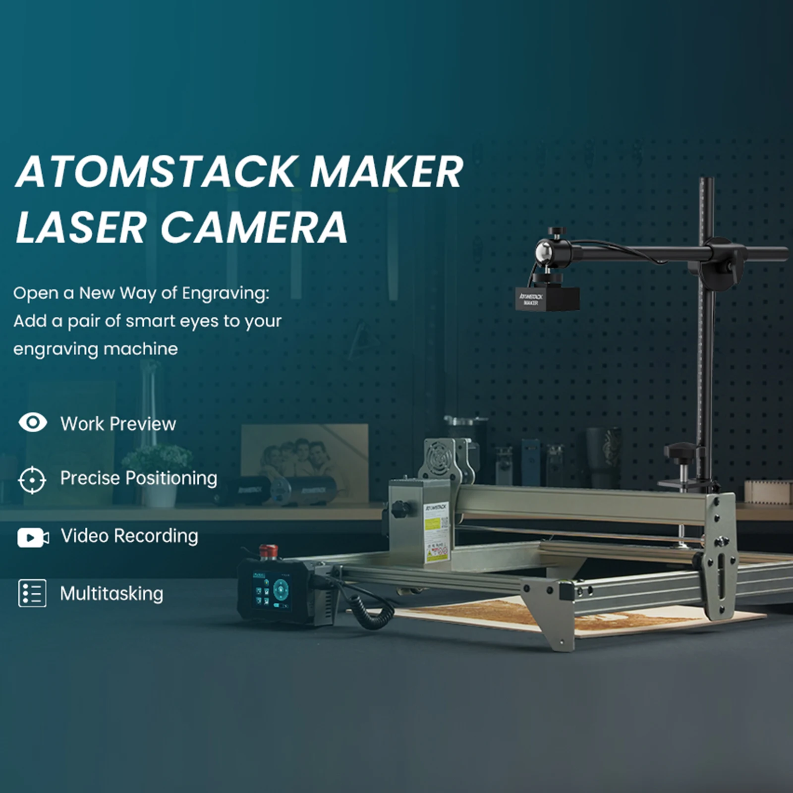 Atomstack Maker AC1 Camera 400*400mm Photography Area Multitask Operation Precise Positioning Camera For Laser Engraving Machine