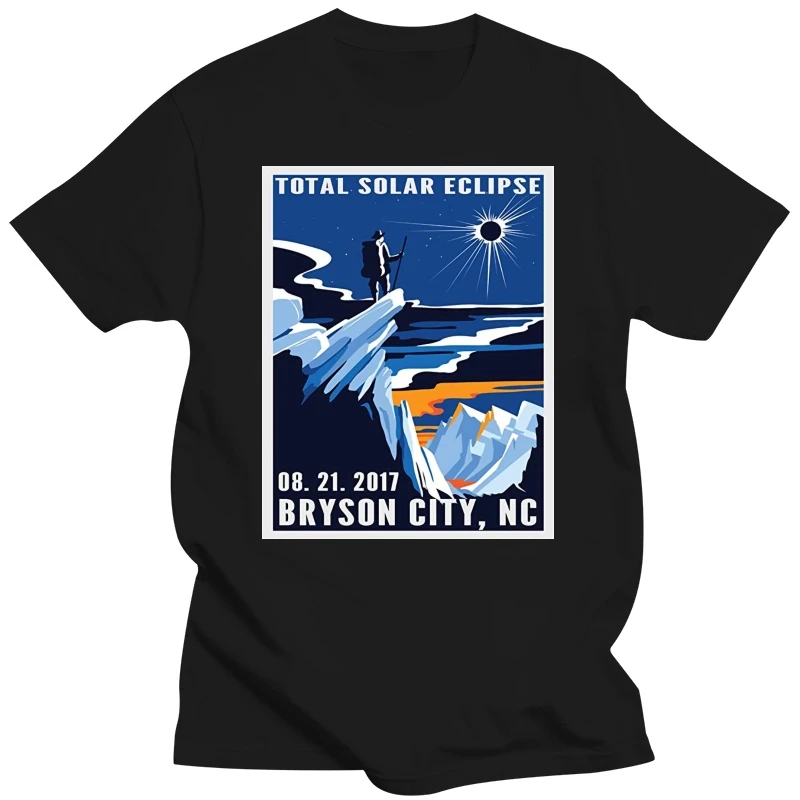 2019 Fashion Men T shirt Vintage Bryson City North Carolina Eclipse August