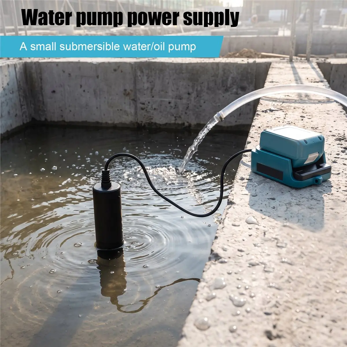 Y17A New Electric Water Pump Power Tool Pump Adapter for 18V Lithium Batteries Deep Well Submersible Water Pump