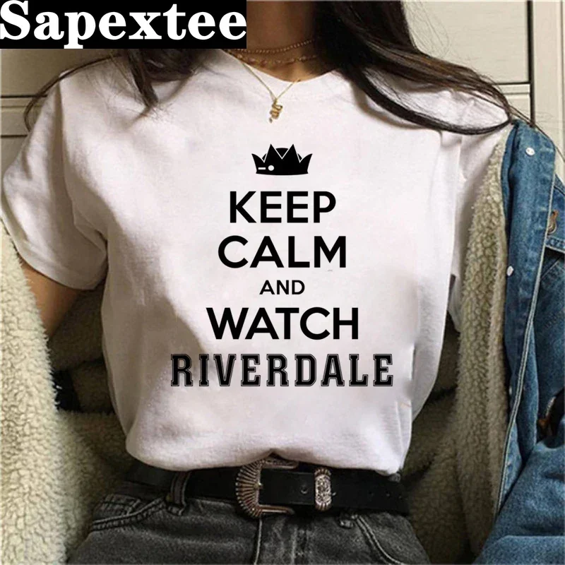 Riverdale South Side Serpents Snake print ladies T-shirt ladie casual basis O-collar white shirt short sleeve T-shirt,Drop Ship