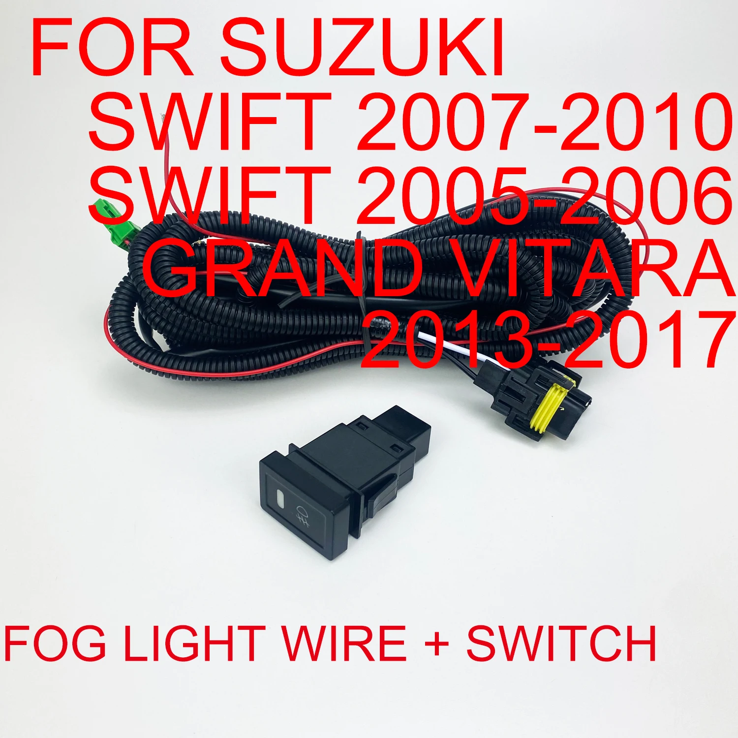 

Front Fog Light Wire Harness + Switch For Suzuki Swift 2005-2010 /Grand Vitara 2013-2017 With Fuse Relay H11 Plug