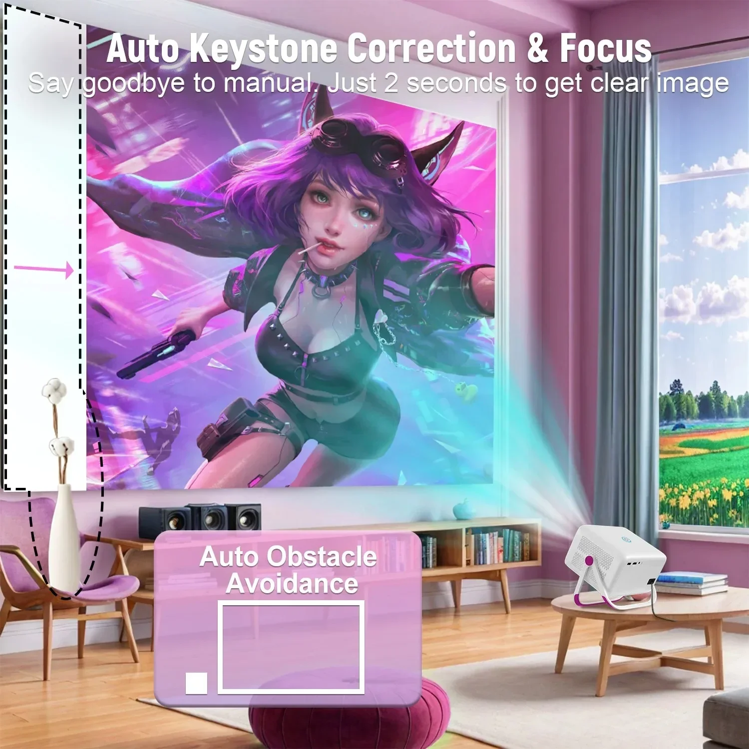 Projetor 650ANSI Android 11 TP350 AOSP 3,5 polegadas 1080P Auto Keystone Correction Portátil ao ar livre Vídeo Home LCD Projetor