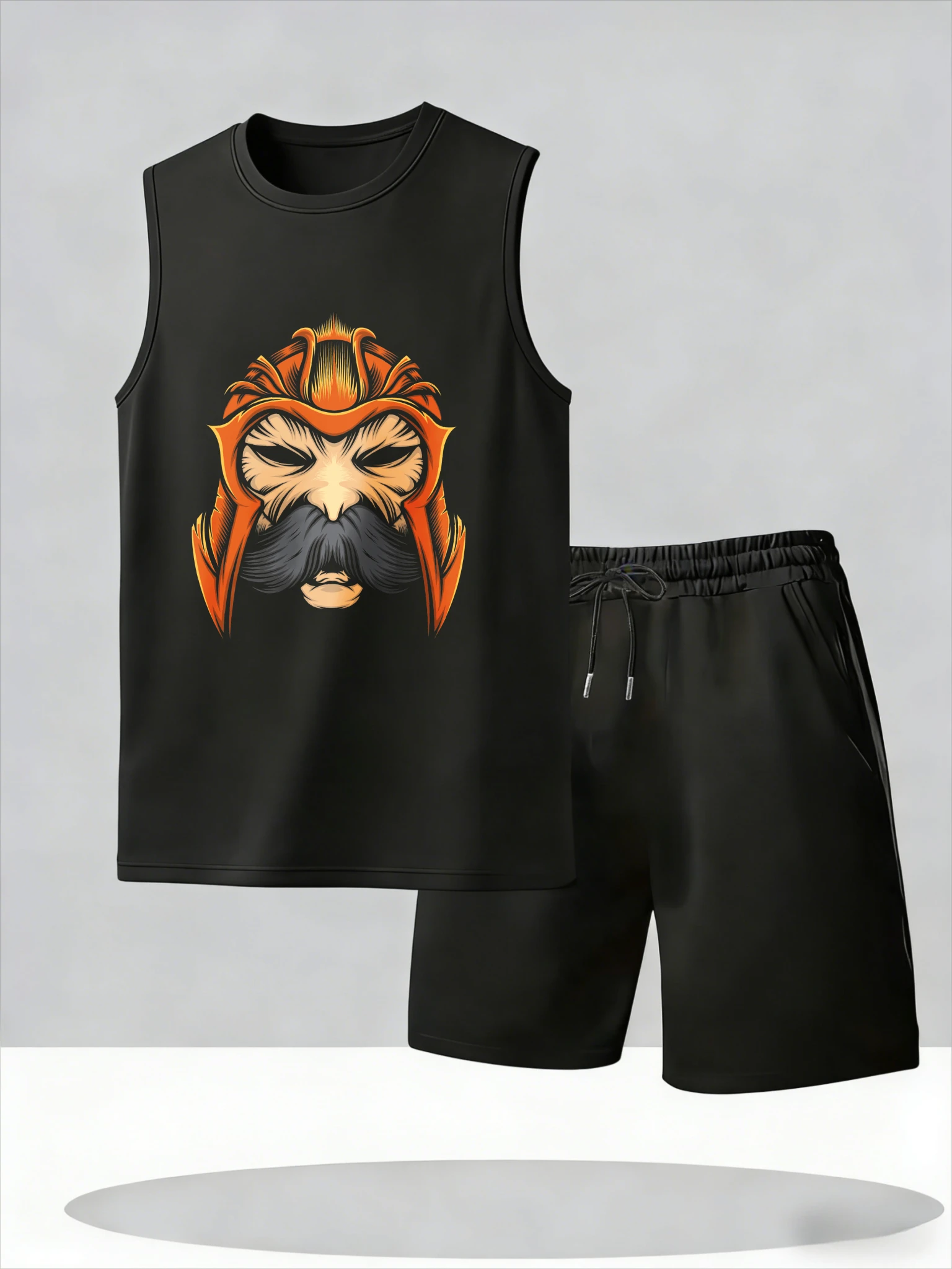 

Men's Tank Top Sets 2026 Summer Thin Quick Dry seaside crewneck oversize Breathable sweat suit beach running men's sports suit