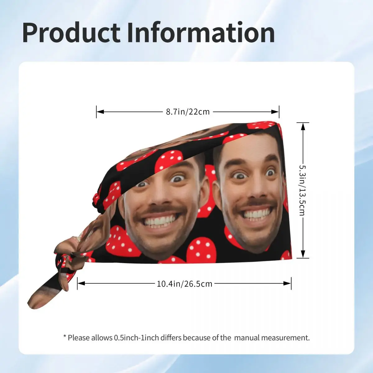 Berretto da lavoro per la pulizia del viso con testa maschile personalizzato, unisex, per il marito, anniversario, berretto chirurgico, cappello da infermiera, cappello da infermiera