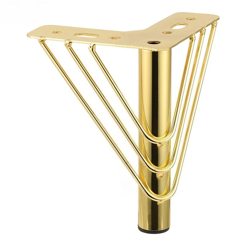 4pcs V-shaped Sofa Legs Steel Clip Iron Wire Feet with Steel Balls Sofa Hardware Feet Coffee Table Bedside Table Support Feet