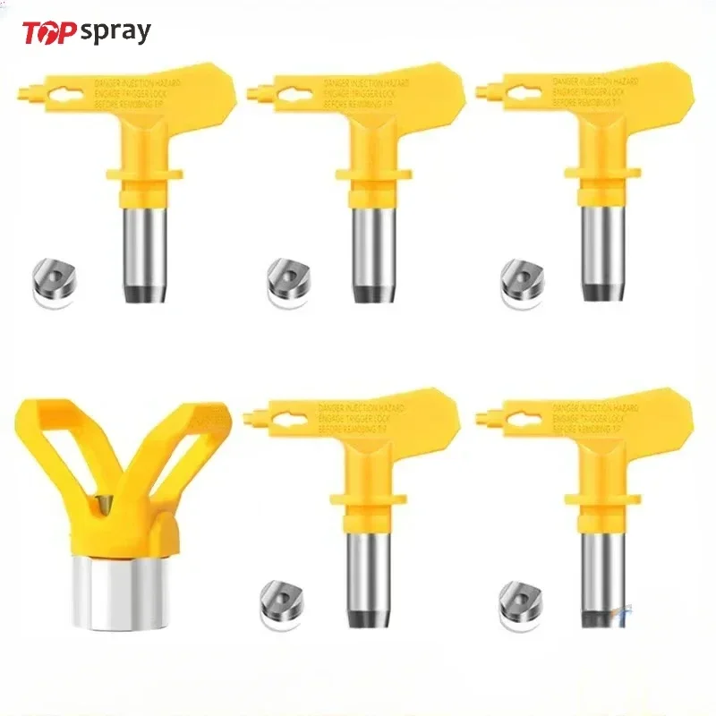 Topspray vários modelos mal ventilados pistola bico ponta amarelo mal ventilado dicas 515/417/211/517/635/109 para pulverizador mal ventilado da pintura