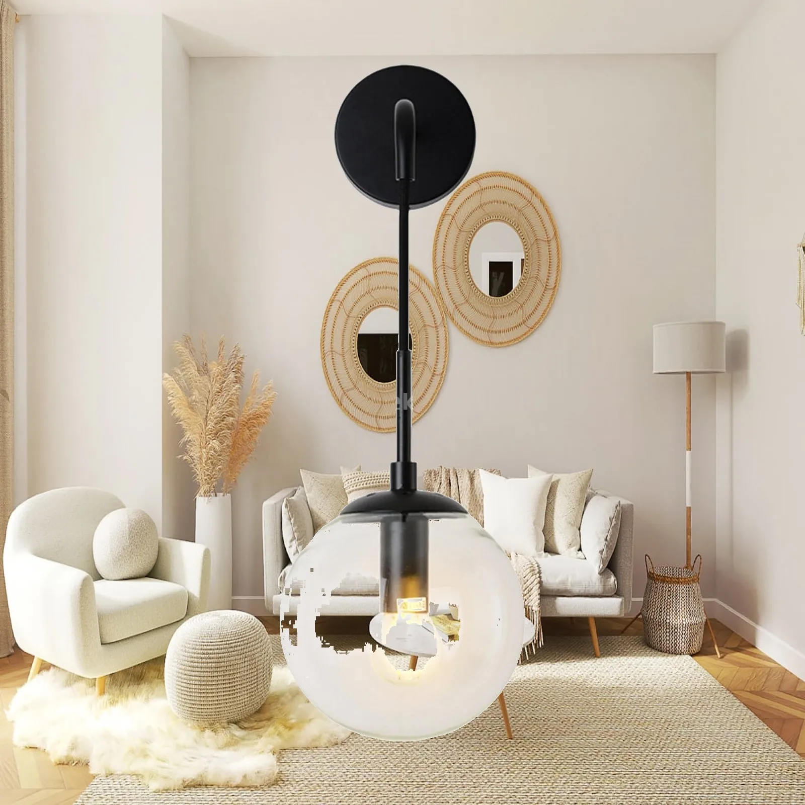 

Luxury Glass Ball Decorative Wall Light LED E14 Metal Sconce Interior Lighting for Bedroom Living Room