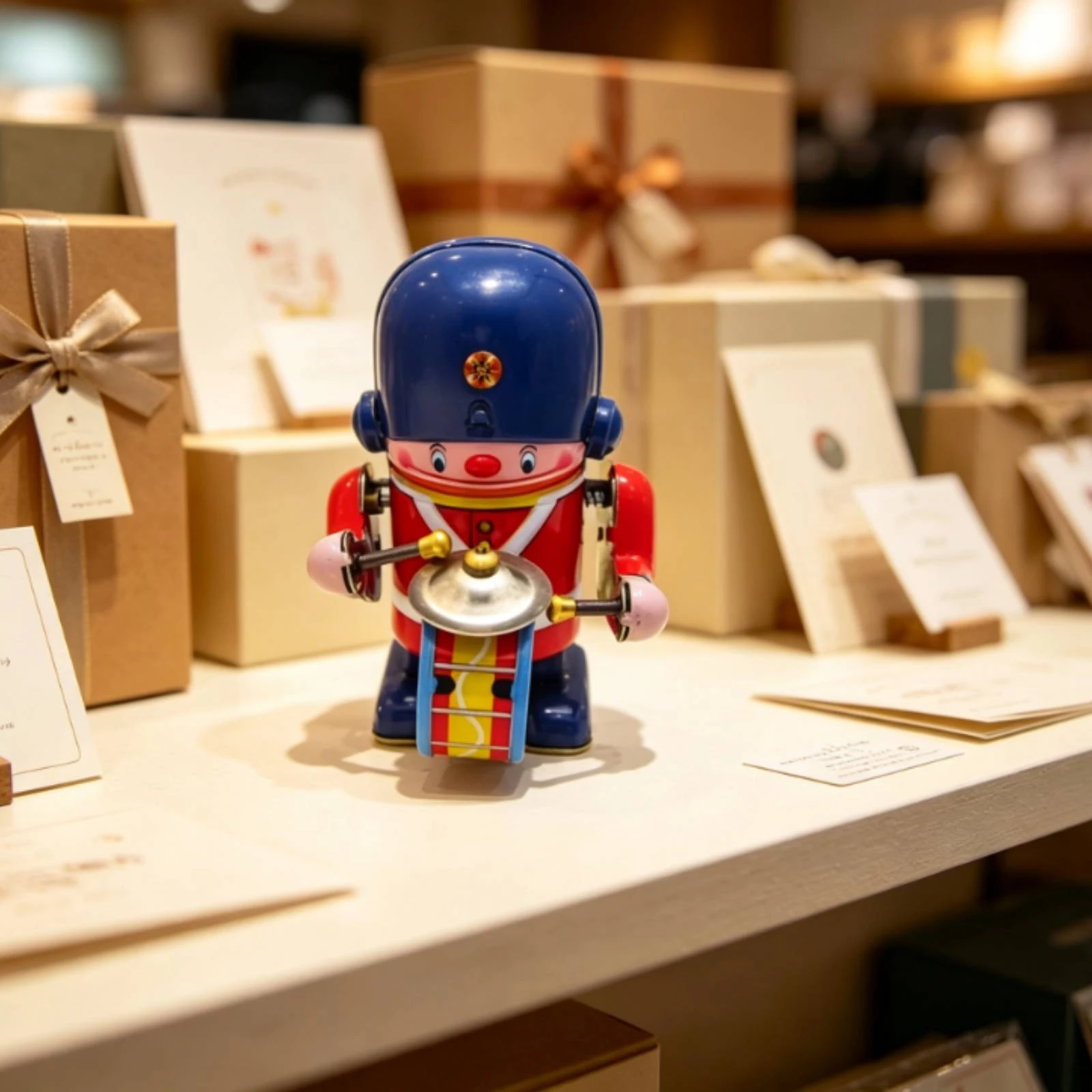 ゼンマイ仕掛けロボット-コレクタブルブリキロボット-ブリキおもちゃ-レトロフィギュア-ヴィンテージ-コレクター向け、オフィスデスク、卓上用