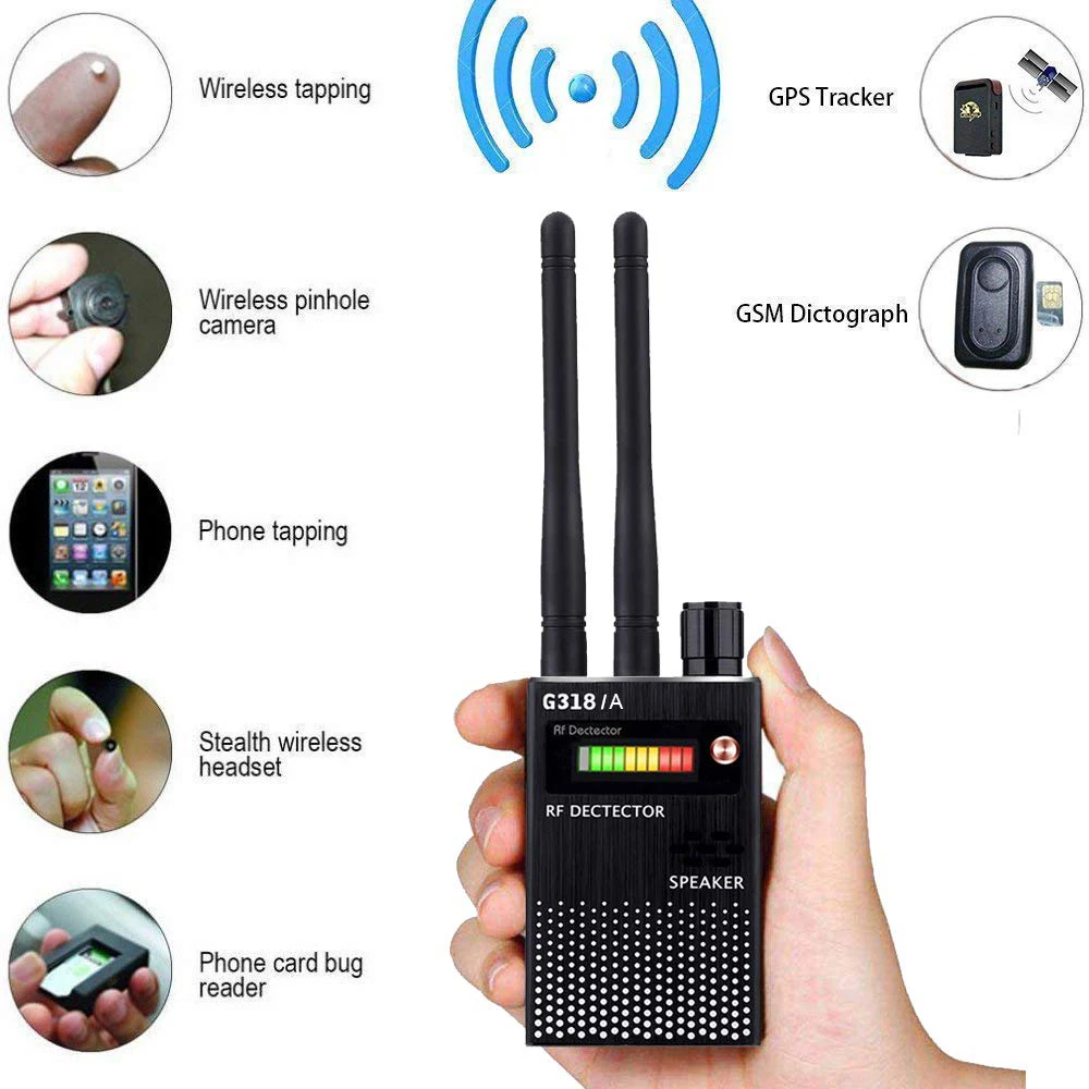 Multifunction RF Signal Detector Anti-Spy Tapping Anti Detects Eavesdropping Pinhole Audio Bug GSM Device Finder Bug Tools Scan