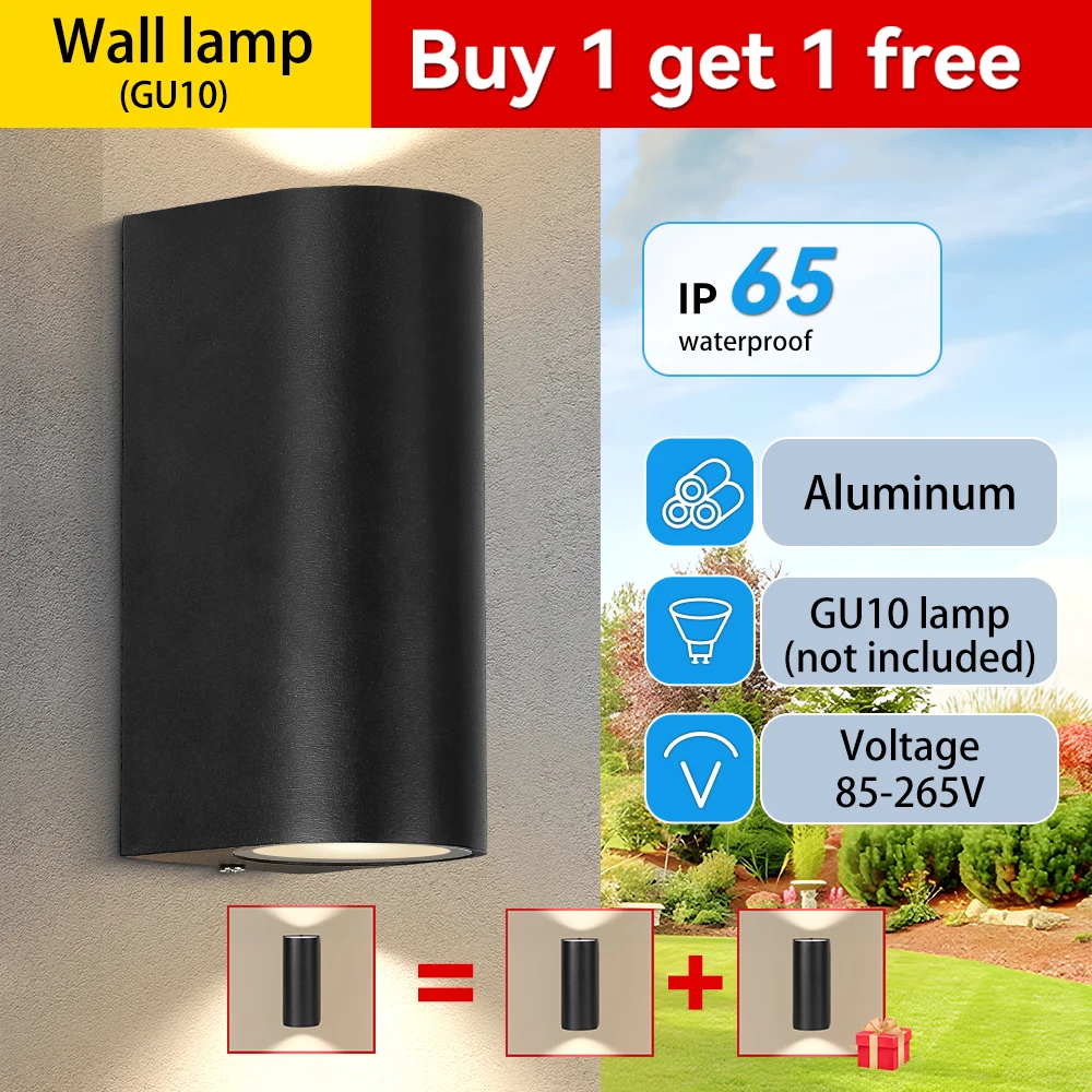 

Настенный светильник с цоколем GU10, уличный водонепроницаемый настенный светильник, настенное освещение для сада и веранды, светодиодные настенные лампы, декоративное освещение для спальни и прикроватной зоны, AC85-265V