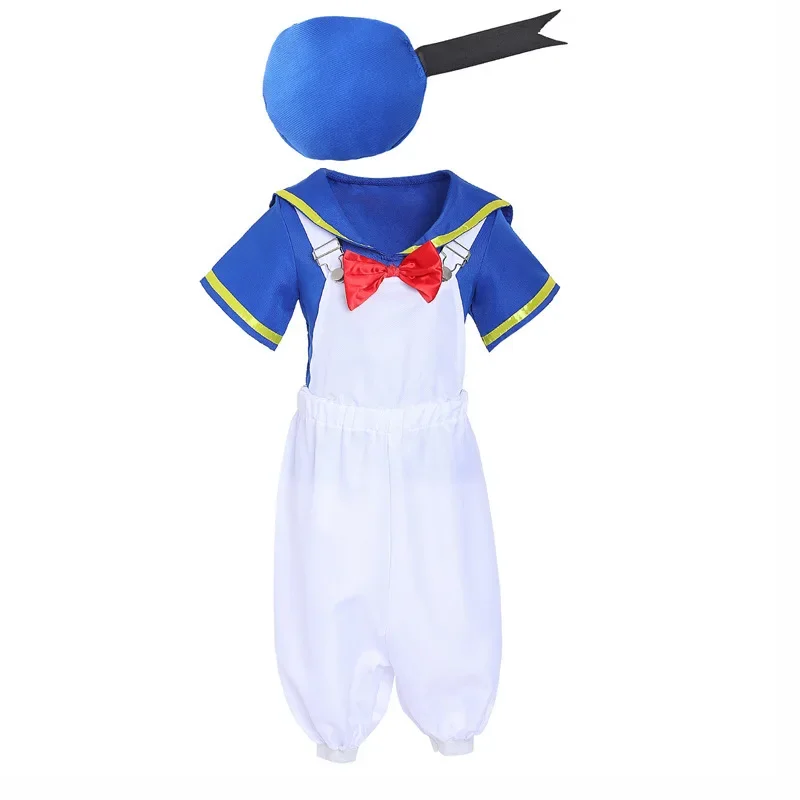 Kinder Mädchen Japanisch JK Marine Seemann Ente Anzug T-Shirt Overall Hut Set Kinder Halloween Rollenspiel Dress Up Cosplay Kostüm