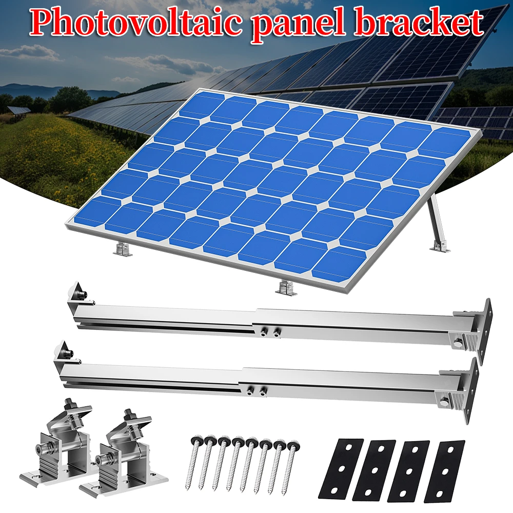 

Solar Panel Racking RV Tilt 15-30 Degrees Solar Mount Brackets Roof Flat Surface Adjustable Thicken alloy material Foot Frame