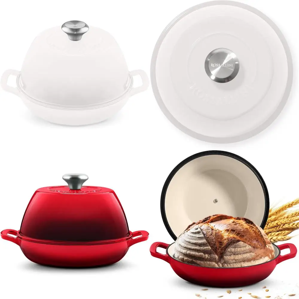 

Enameled Cast Iron Sourdough Bread Oven - Non-Stick Interior with Tight Lid for Optimal Baking and Bread Crafting | 6 Quart Capa