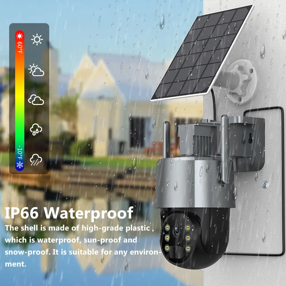 Tuya APP 5MP Solar Wifi PTZ Security Outdoor Color Night Vision Battery Powered Wireless CCTV Surveillance Camera Smart Life