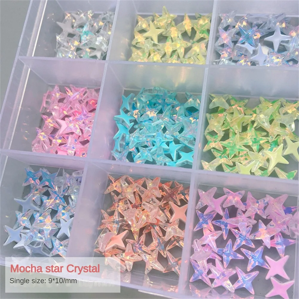 New Star Rhinestone Color Matching 8 Models Nail Accessories Nail Supplies Polished Round Star Design Star Mocha Crystal