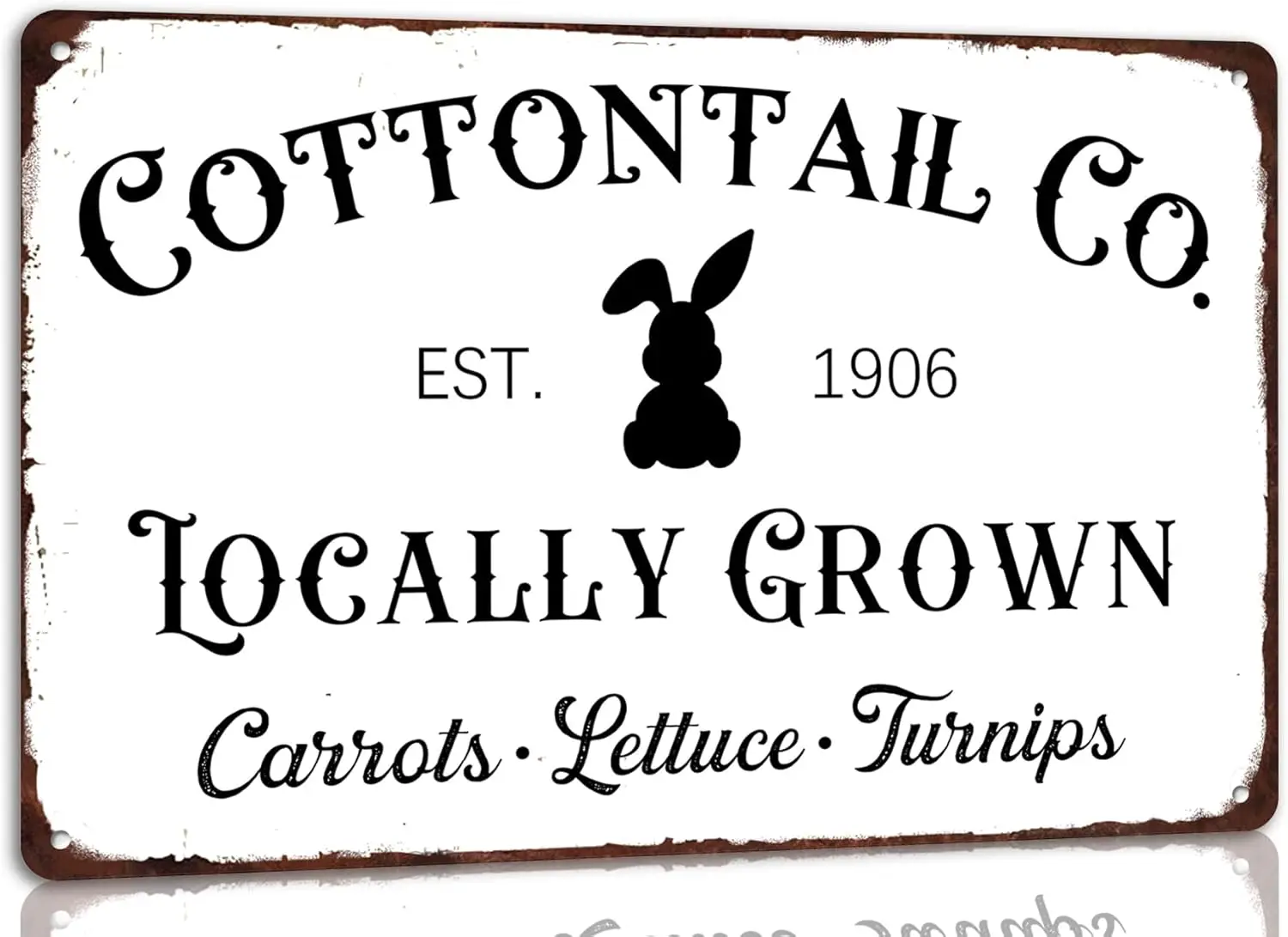 Generic Cottontail Co Locally Grown Easter Metal Tin Signs Bunny Poster Retro Plaque Wall Decor Gift For Home Farmhouse Farm Eas