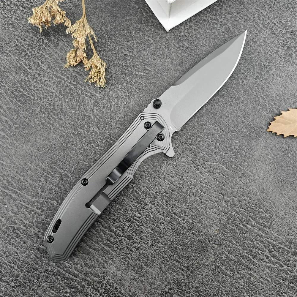 NEW 8310 Fringe Flipper Pocket Knife 8Cr13Mov Drop Point Blade 420 Steel+Carbon Fiber Handles Tactical Outdoor Knives EDC Tool